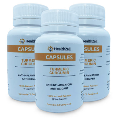 3 x TURMERIC CURCUMIN CAPSULES (CAPSULES 2GO) 60 capsules